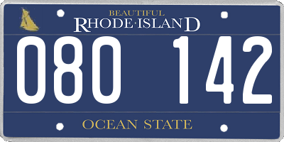 RI license plate 080142