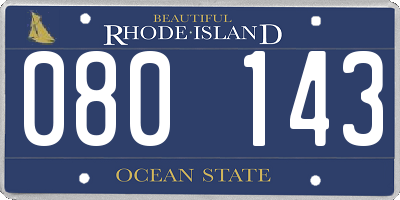 RI license plate 080143