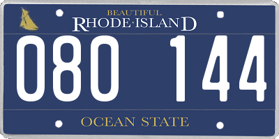 RI license plate 080144