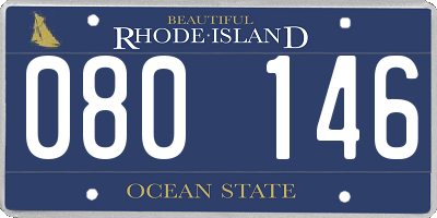 RI license plate 080146
