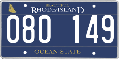 RI license plate 080149