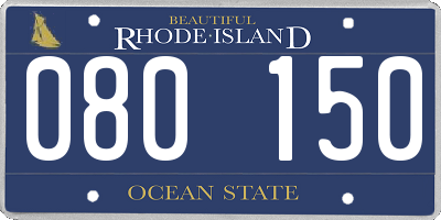 RI license plate 080150