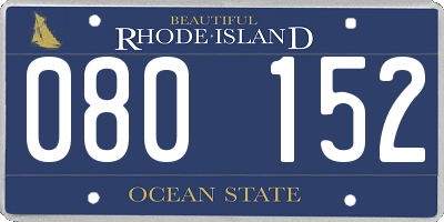 RI license plate 080152