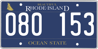 RI license plate 080153