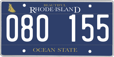 RI license plate 080155