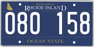 RI license plate 080158