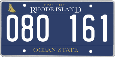 RI license plate 080161