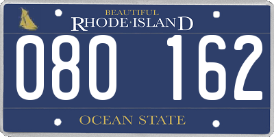 RI license plate 080162