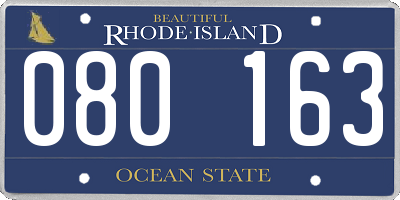 RI license plate 080163