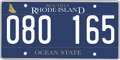 RI license plate 080165