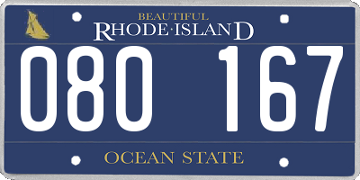 RI license plate 080167