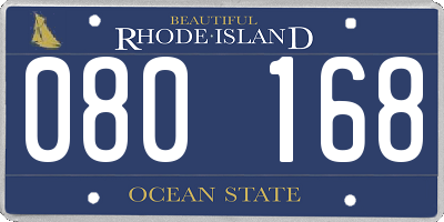 RI license plate 080168