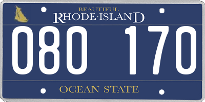 RI license plate 080170