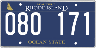 RI license plate 080171