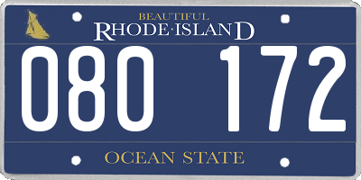 RI license plate 080172