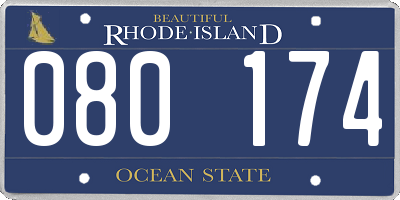 RI license plate 080174