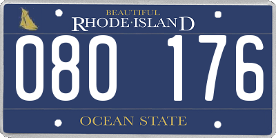 RI license plate 080176