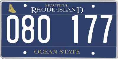 RI license plate 080177
