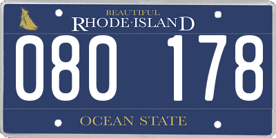 RI license plate 080178