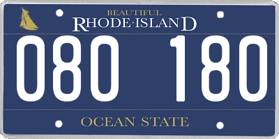 RI license plate 080180