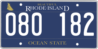 RI license plate 080182
