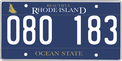 RI license plate 080183