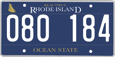 RI license plate 080184