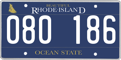 RI license plate 080186