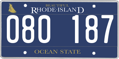 RI license plate 080187