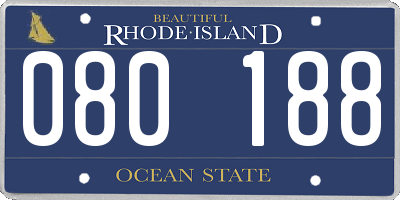 RI license plate 080188