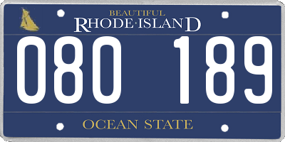 RI license plate 080189