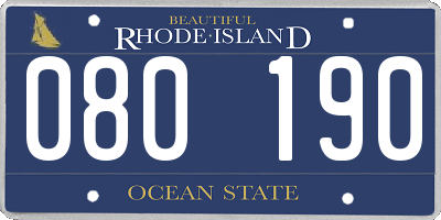 RI license plate 080190