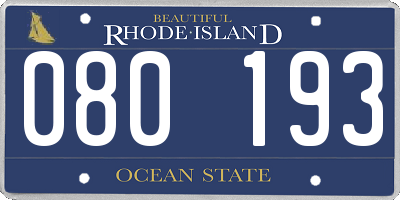 RI license plate 080193