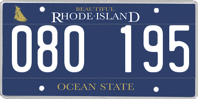 RI license plate 080195