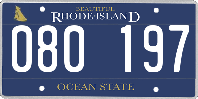 RI license plate 080197
