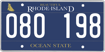 RI license plate 080198