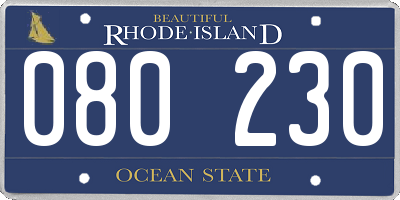 RI license plate 080230
