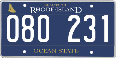 RI license plate 080231