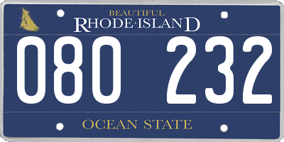 RI license plate 080232