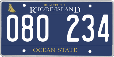 RI license plate 080234