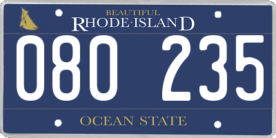 RI license plate 080235