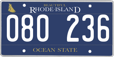 RI license plate 080236