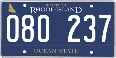 RI license plate 080237