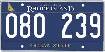 RI license plate 080239