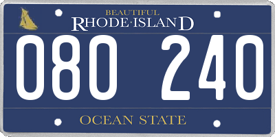 RI license plate 080240