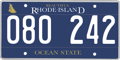 RI license plate 080242