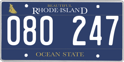 RI license plate 080247