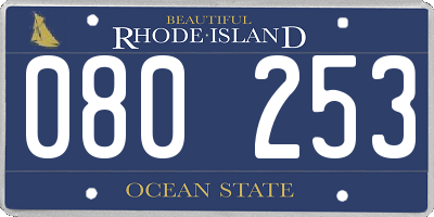 RI license plate 080253