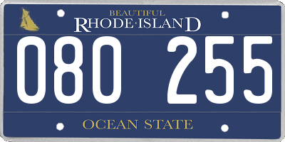 RI license plate 080255