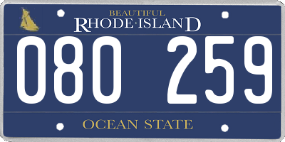 RI license plate 080259